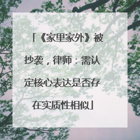 《家里家外》被抄袭，律师：需认定核心表达是否存在实质性相似