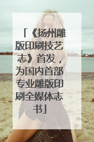 《扬州雕版印刷技艺志》首发，为国内首部专业雕版印刷全媒体志书