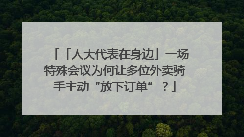 「人大代表在身边」一场特殊会议为何让多位外卖骑手主动“放下订单”？