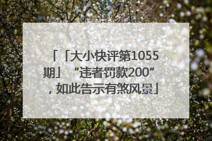 「大小快评第1055期」“违者罚款200”，如此告示有煞风景