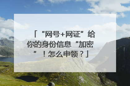 “网号+网证”给你的身份信息“加密”！怎么申领？