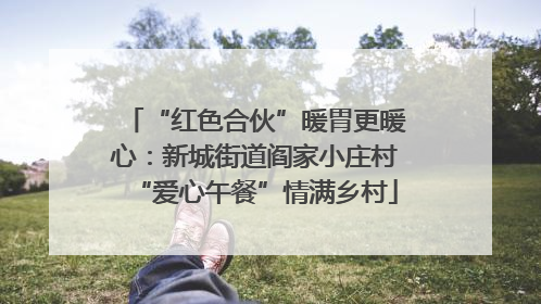 “红色合伙”暖胃更暖心：新城街道阎家小庄村“爱心午餐”情满乡村
