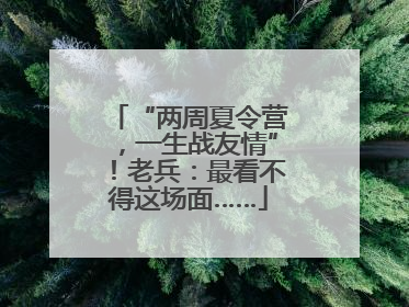 “两周夏令营，一生战友情”！老兵：最看不得这场面……