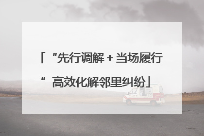 “先行调解＋当场履行”高效化解邻里纠纷