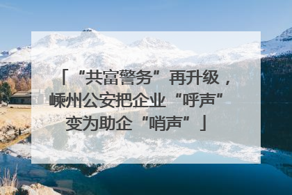 “共富警务”再升级，嵊州公安把企业“呼声”变为助企“哨声”