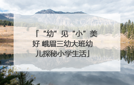 “幼”见“小”美好 峨眉三幼大班幼儿探秘小学生活