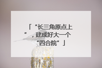 “长三角原点上”，建成好大一个“四合院”