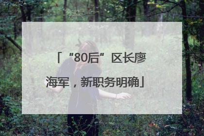 “80后”区长廖海军，新职务明确