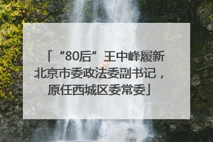 “80后”王中峰履新北京市委政法委副书记，原任西城区委常委