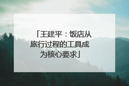 王建平：饭店从旅行过程的工具成为核心要求