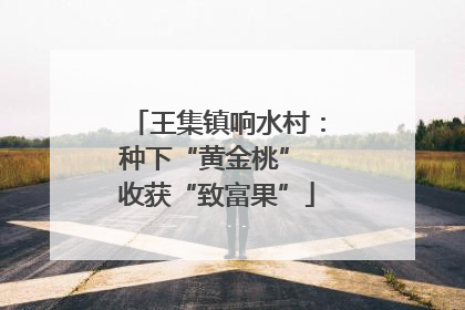 王集镇响水村：种下“黄金桃” 收获“致富果”