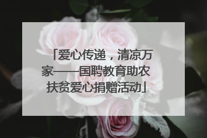 爱心传递，清凉万家——国聘教育助农扶贫爱心捐赠活动