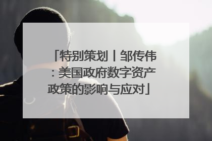 特别策划丨邹传伟：美国政府数字资产政策的影响与应对