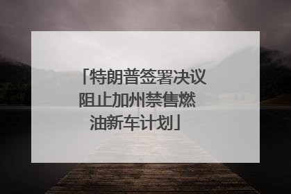 特朗普签署决议 阻止加州禁售燃油新车计划