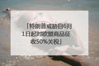 特朗普威胁自6月1日起对欧盟商品征收50%关税