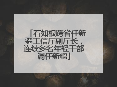 石如根跨省任新疆工信厅副厅长，连续多名年轻干部调任新疆