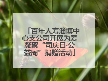 百年人寿淄博中心支公司开展为爱凝聚“司庆日·公益周”捐赠活动