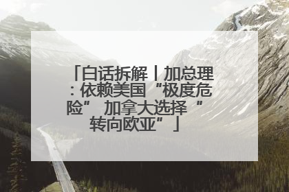 白话拆解丨加总理：依赖美国“极度危险” 加拿大选择“转向欧亚”