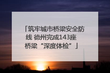 筑牢城市桥梁安全防线 德州完成143座桥梁“深度体检”