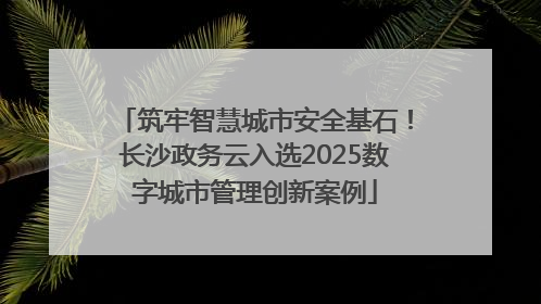 筑牢智慧城市安全基石！长沙政务云入选2025数字城市管理创新案例