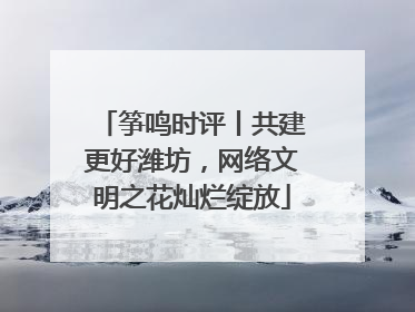 筝鸣时评丨共建更好潍坊，网络文明之花灿烂绽放