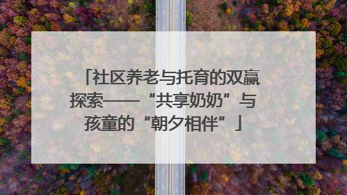 社区养老与托育的双赢探索——“共享奶奶”与孩童的“朝夕相伴”