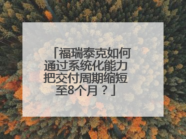 福瑞泰克如何通过系统化能力把交付周期缩短至8个月？