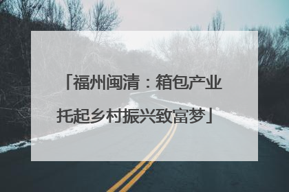 福州闽清：箱包产业托起乡村振兴致富梦