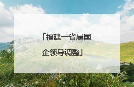 福建一省属国企领导调整