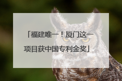 福建唯一！厦门这一项目获中国专利金奖