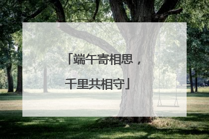 端午寄相思，千里共相守