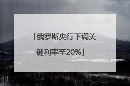 俄罗斯央行下调关键利率至20%