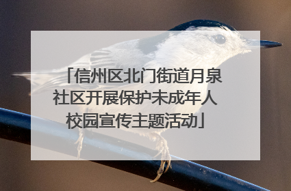 信州区北门街道月泉社区开展保护未成年人校园宣传主题活动