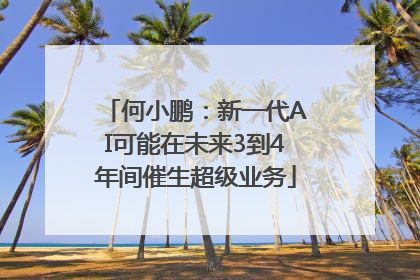 何小鹏：新一代AI可能在未来3到4年间催生超级业务