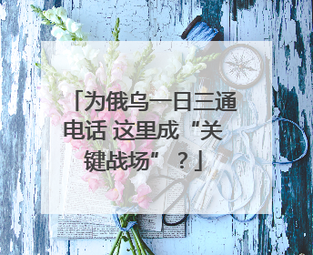 为俄乌一日三通电话 这里成“关键战场”？