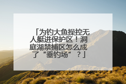 为钓大鱼操控无人艇进保护区！洞庭湖禁捕区怎么成了“垂钓场”？