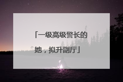 一级高级警长的她，拟升副厅