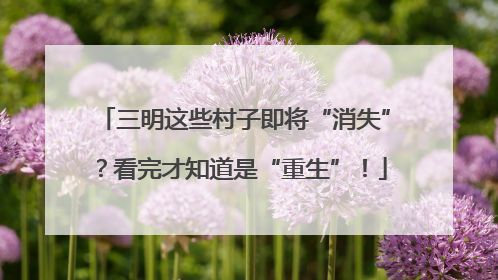 三明这些村子即将“消失”？看完才知道是“重生”！