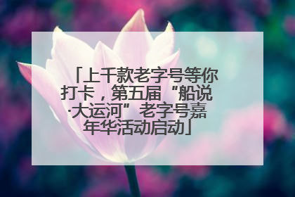上千款老字号等你打卡，第五届“船说·大运河”老字号嘉年华活动启动