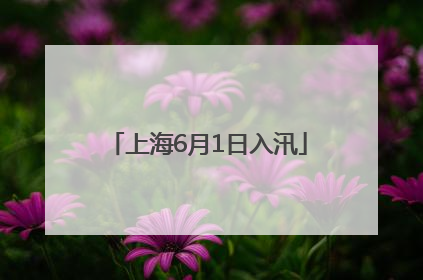 上海6月1日入汛
