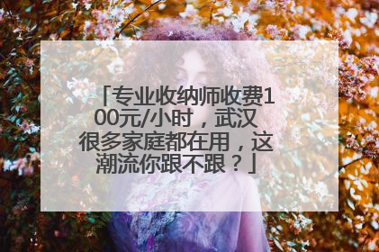 专业收纳师收费100元/小时，武汉很多家庭都在用，这潮流你跟不跟？