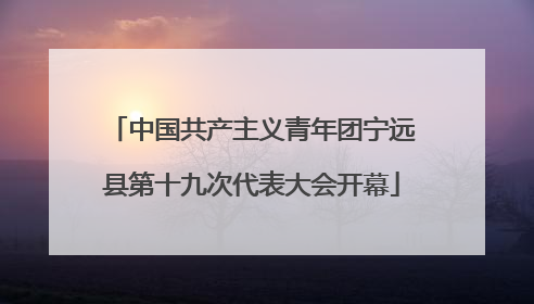 中国共产主义青年团宁远县第十九次代表大会开幕