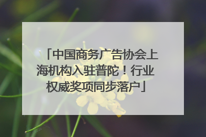 中国商务广告协会上海机构入驻普陀！行业权威奖项同步落户