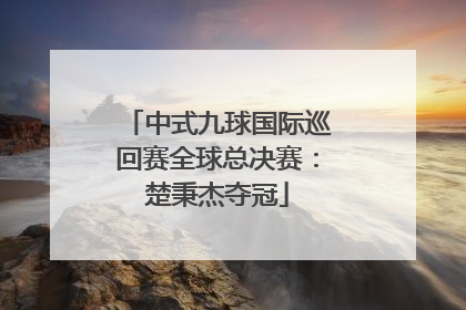 中式九球国际巡回赛全球总决赛：楚秉杰夺冠