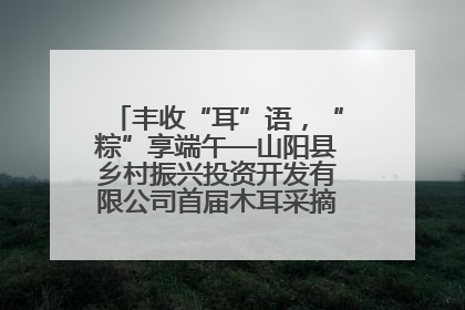 丰收“耳”语，“粽”享端午—山阳县乡村振兴投资开发有限公司首届木耳采摘活动盛大启幕
