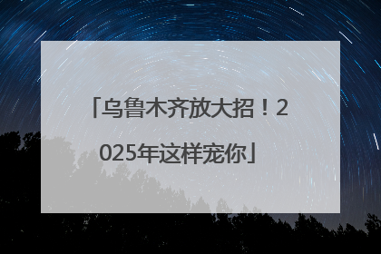 乌鲁木齐放大招！2025年这样宠你