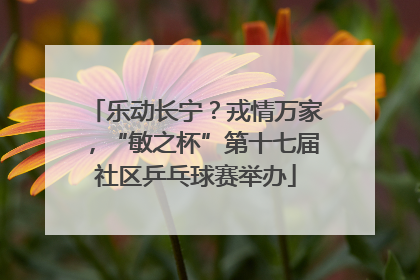 乐动长宁？戎情万家，“敏之杯”第十七届社区乒乓球赛举办