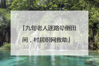 九旬老人迷路晕倒田间，村居织网救助