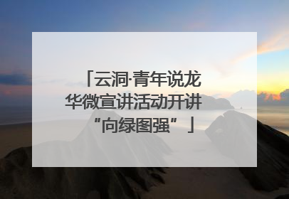 云洞·青年说龙华微宣讲活动开讲“向绿图强”