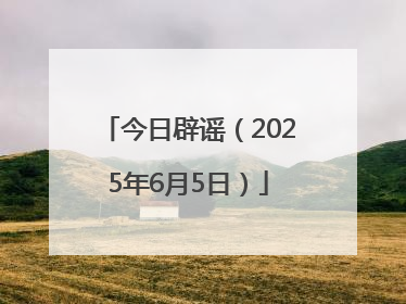 今日辟谣（2025年6月5日）